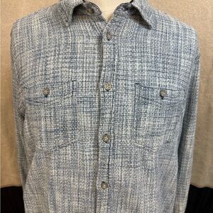 Carbon2Cobalt Blue and White Plaid Shirt
